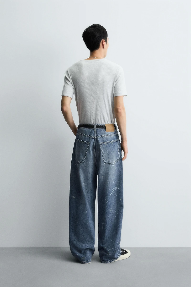 SPLATTERED BAGGY FIT JEANS
