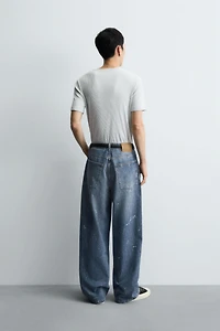 SPLATTERED BAGGY FIT JEANS