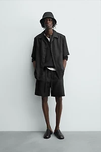 100% LINEN RELAXED FIT SHORTS