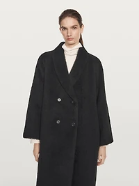 Long alpaca and wool coat