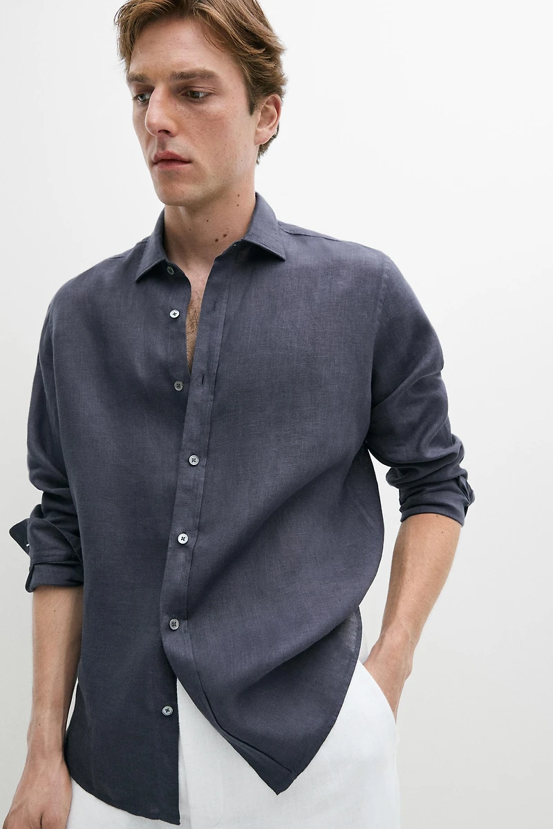 Chemise regular fit 100 % lin