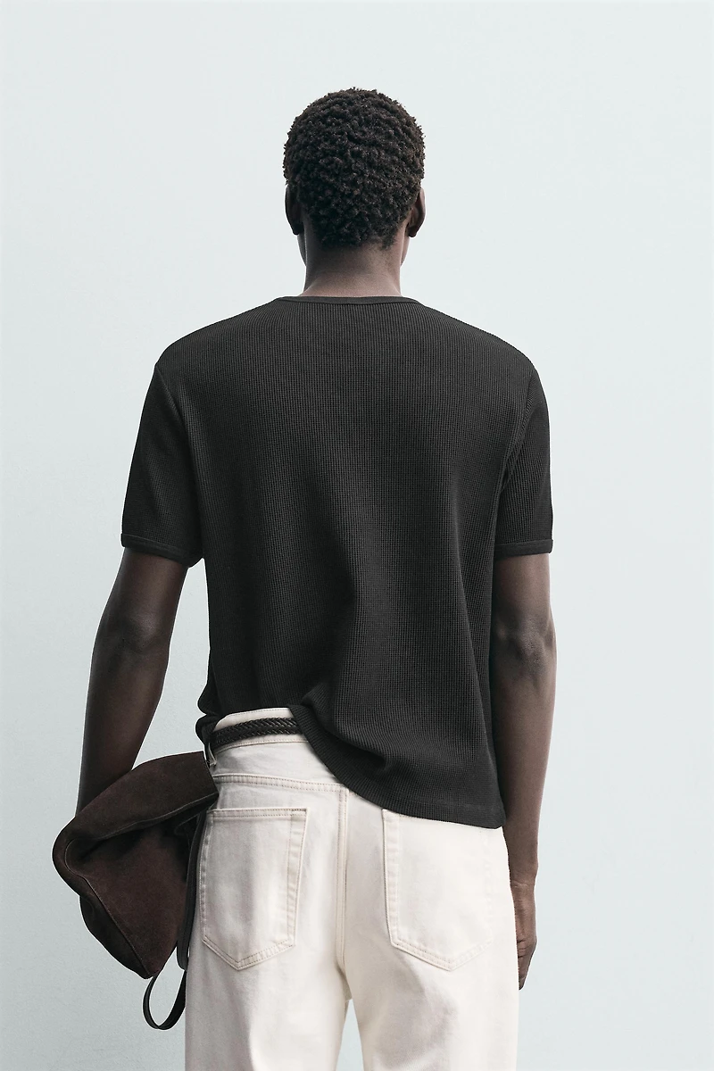 WAFFLE KNIT T-SHIRT