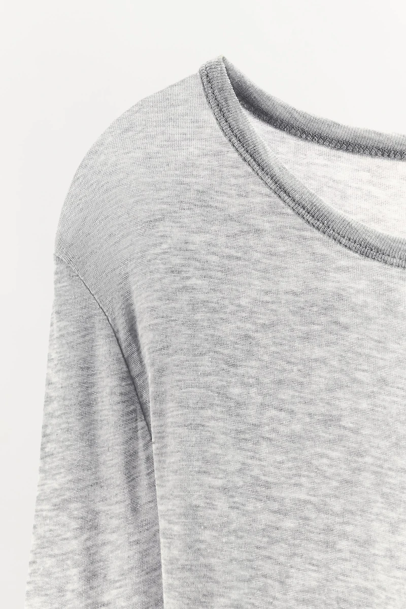 T-SHIRT MANCHES LONGUES AVEC COTON