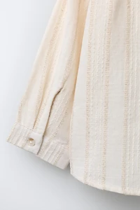 TEXTURED STRIPED HOODIE SHIRT