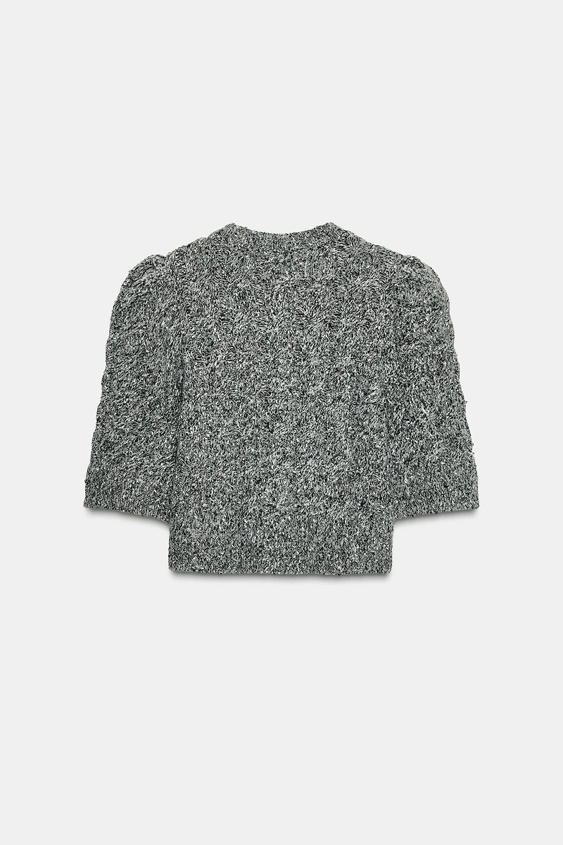 CARDIGAN WITH PUFF SLEEVES