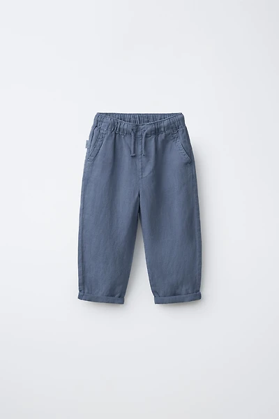 FLOWY LINEN BLEND PANTS