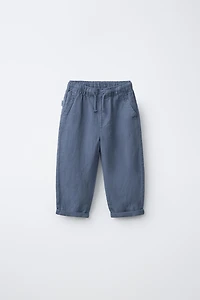 FLOWY LINEN BLEND PANTS