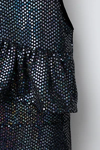 SHIMMER RUFFLED DRESS