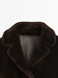 Short lambskin mouton jacket