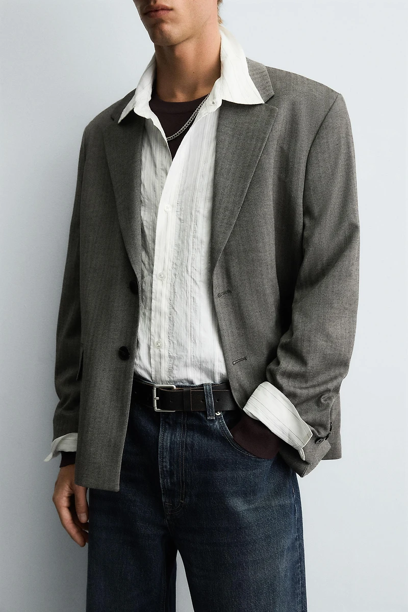 HERRINGBONE SUIT BLAZER