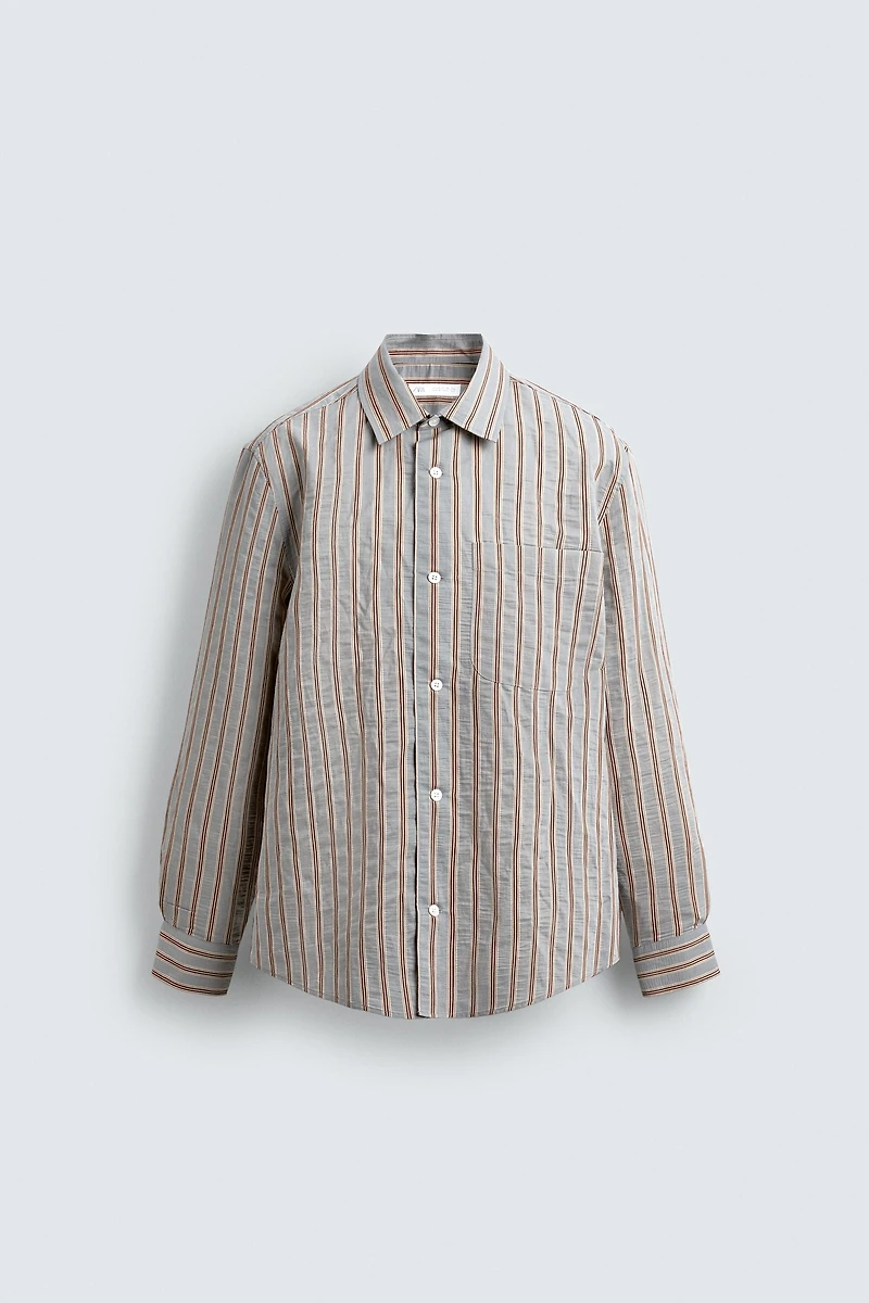 STRIPED FLOWY SHIRT