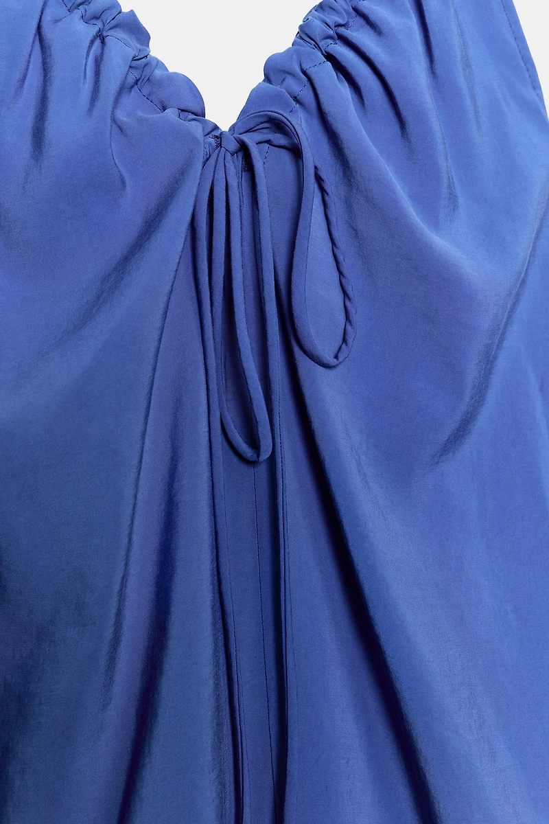FLOWY TIED MIDI DRESS