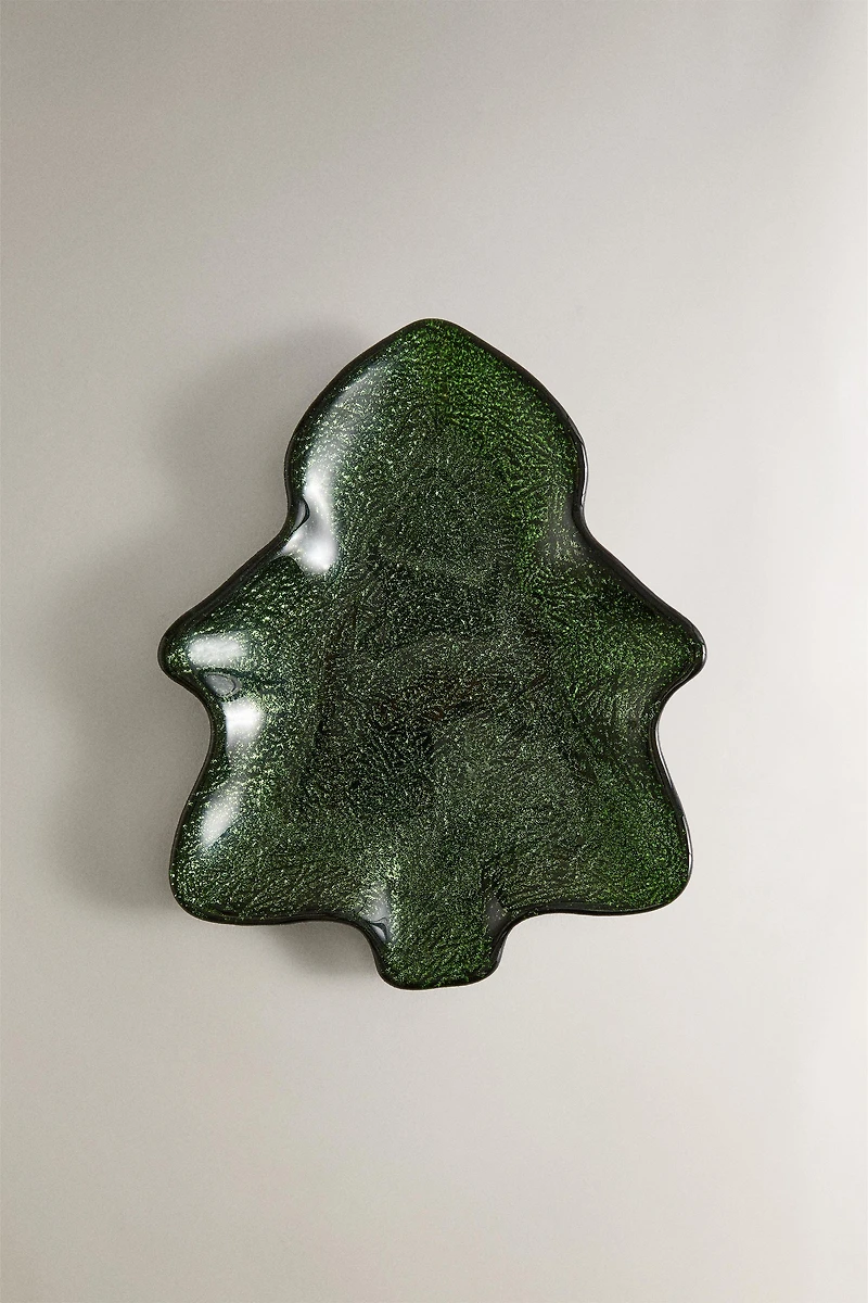 CHRISTMAS TREE GLASS BOWL