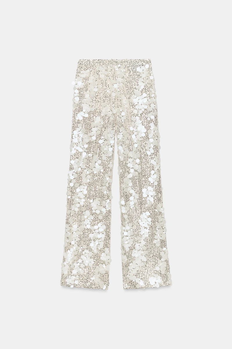 SEQUIN FLOWY PANTS