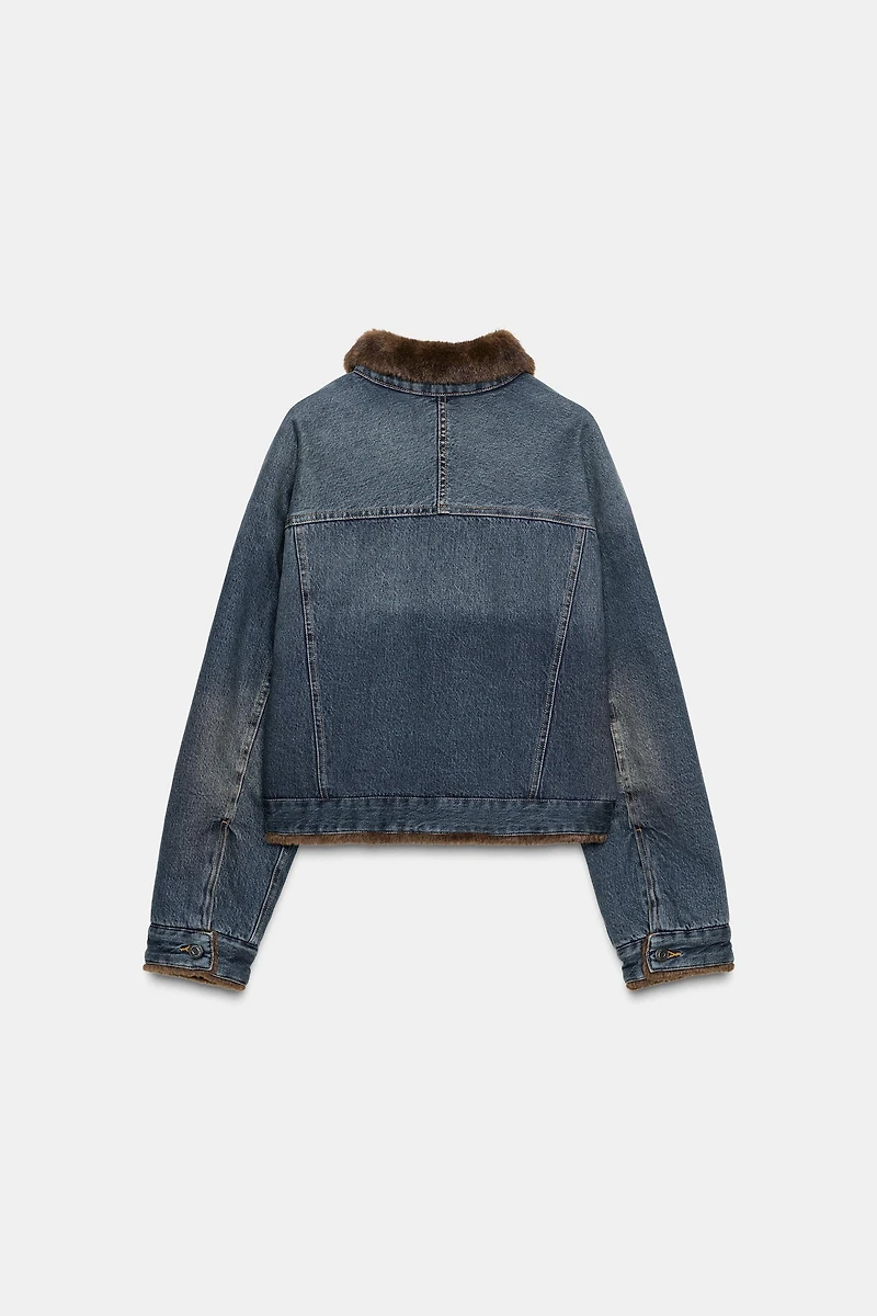 BLOUSON EN JEAN EFFET FOURRURE ZW COLLECTION