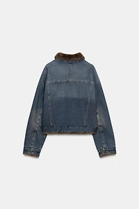 BLOUSON EN JEAN EFFET FOURRURE ZW COLLECTION