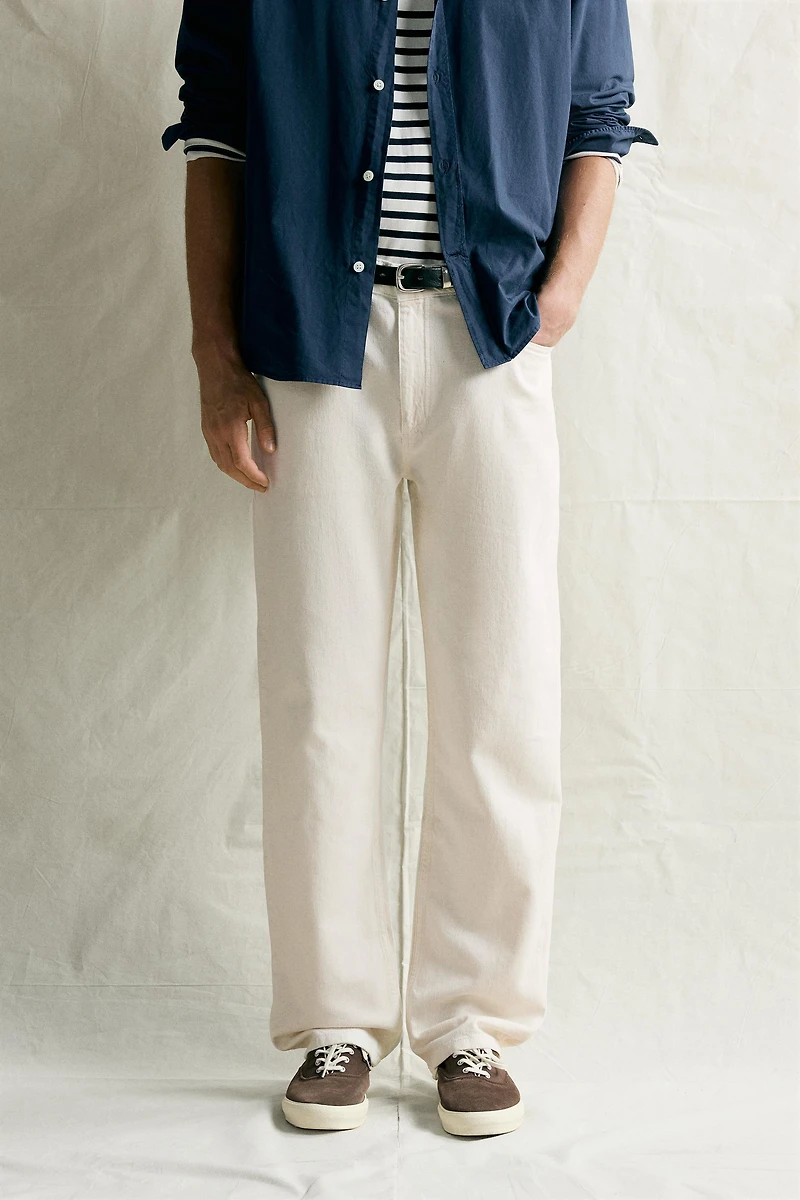 COTTON & HEMP RELAXED STRAIGHT JEANS
