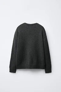 PULL EN MAILLE AVEC LAINE PETITE SOURIS BRODÉE