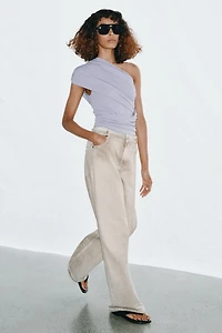 ASYMMETRIC DRAPED BODYSUIT