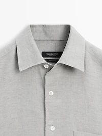 Chemise regular fit à poche 100 % lin