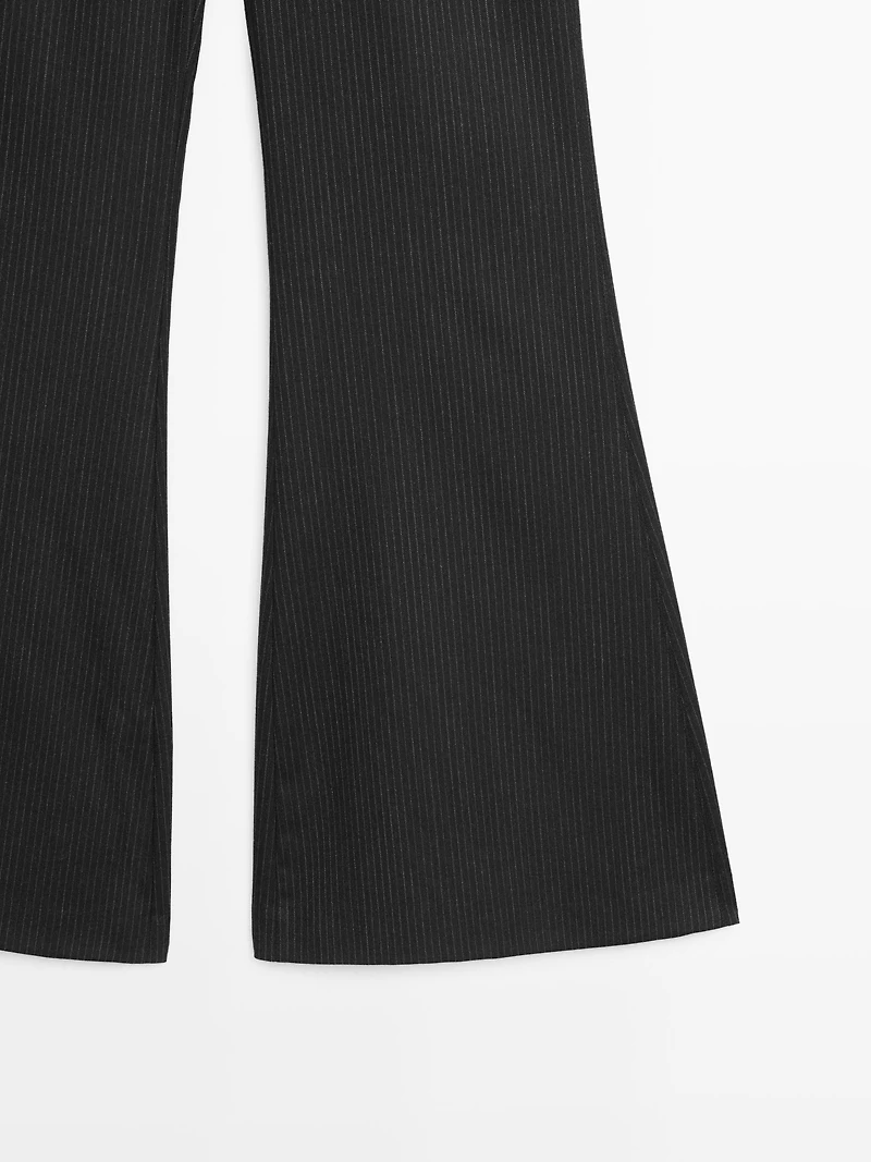 Flare fit pinstripe trousers