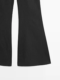 Flare fit pinstripe trousers