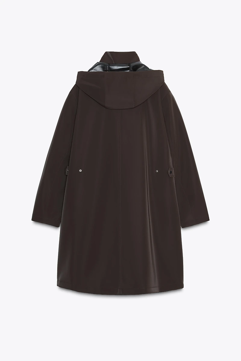 VESTE ENDUITE À CAPUCHE COUPE-VENT