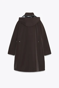VESTE ENDUITE À CAPUCHE COUPE-VENT
