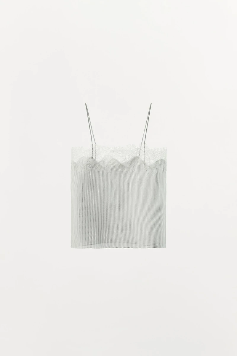 STRIPED LACE CAMISOLE