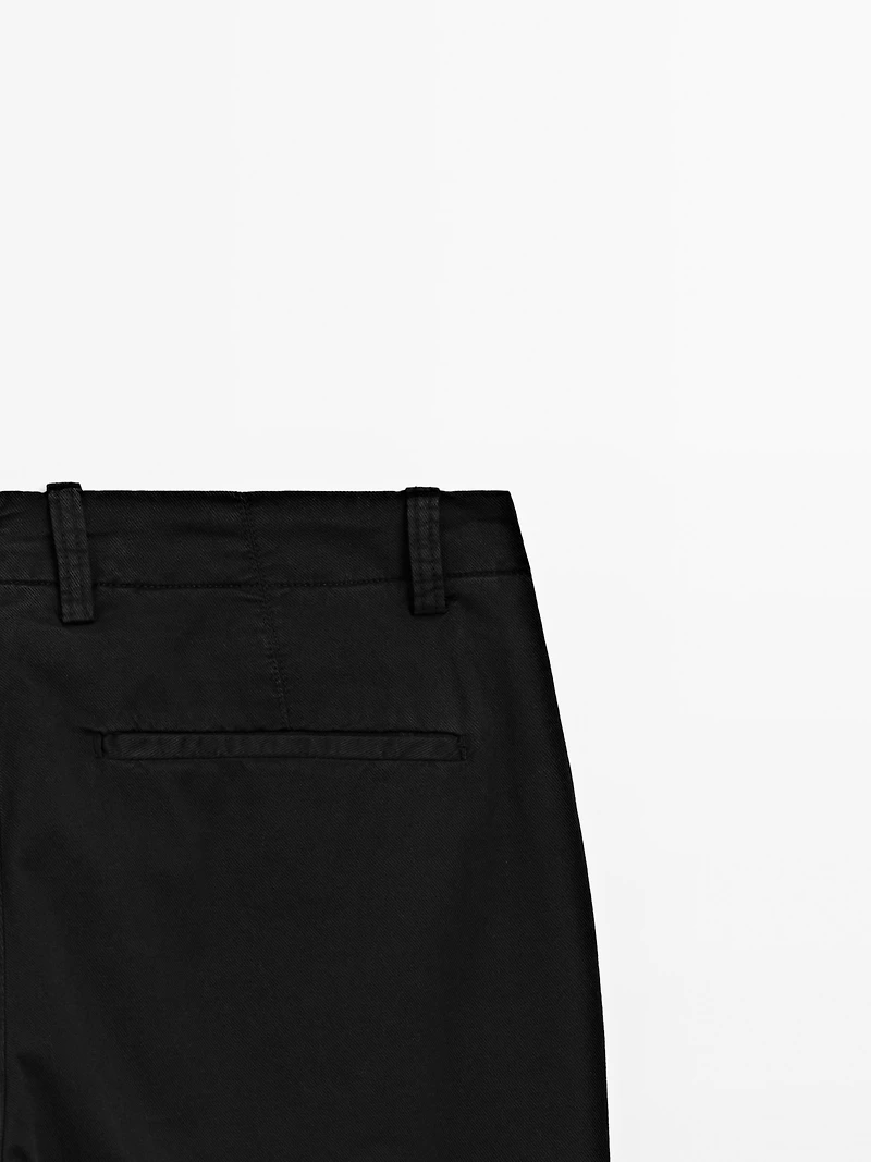 Slim fit textured trousers