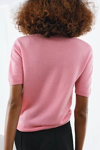 100% WOOL SHORT SLEEVE JUMPER