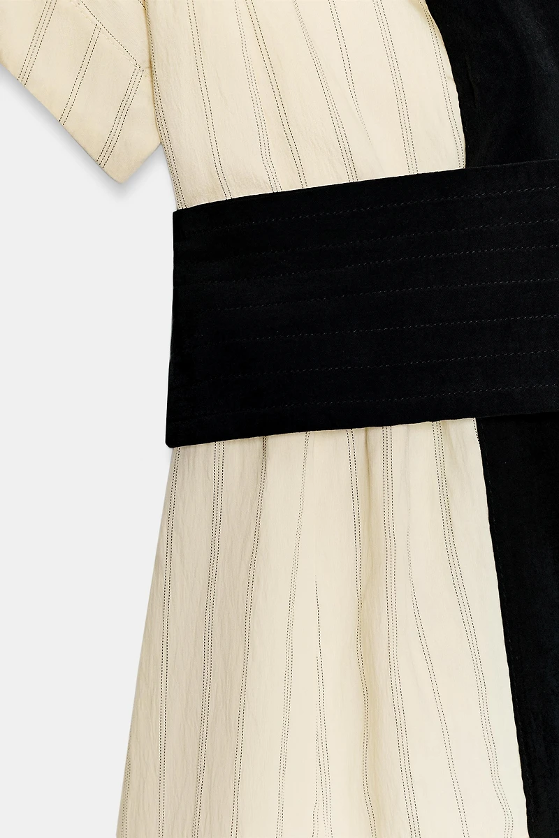 ZW COLLECTION STRIPED DOUBLE-BREASTED JACKET