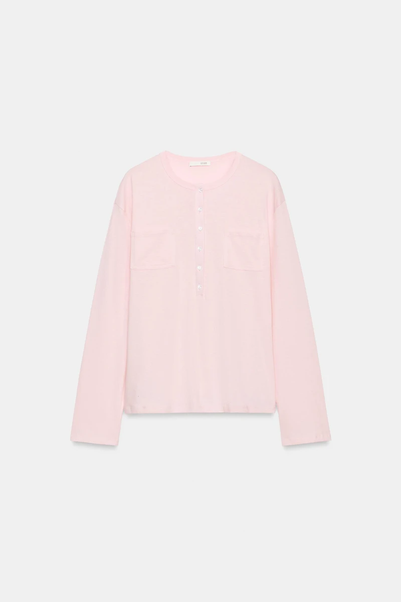 HENLEY T-SHIRT WITH POCKETS