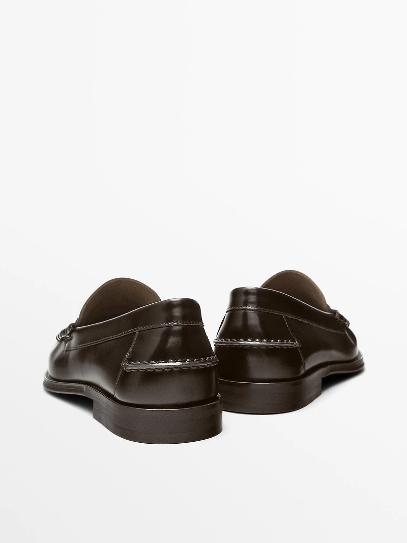 Mocassins cuir patte décorative