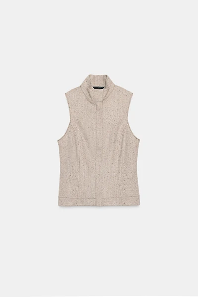 TOP SANS MANCHES À COL MONTANT