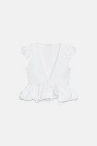 CONTRAST BOW T-SHIRT