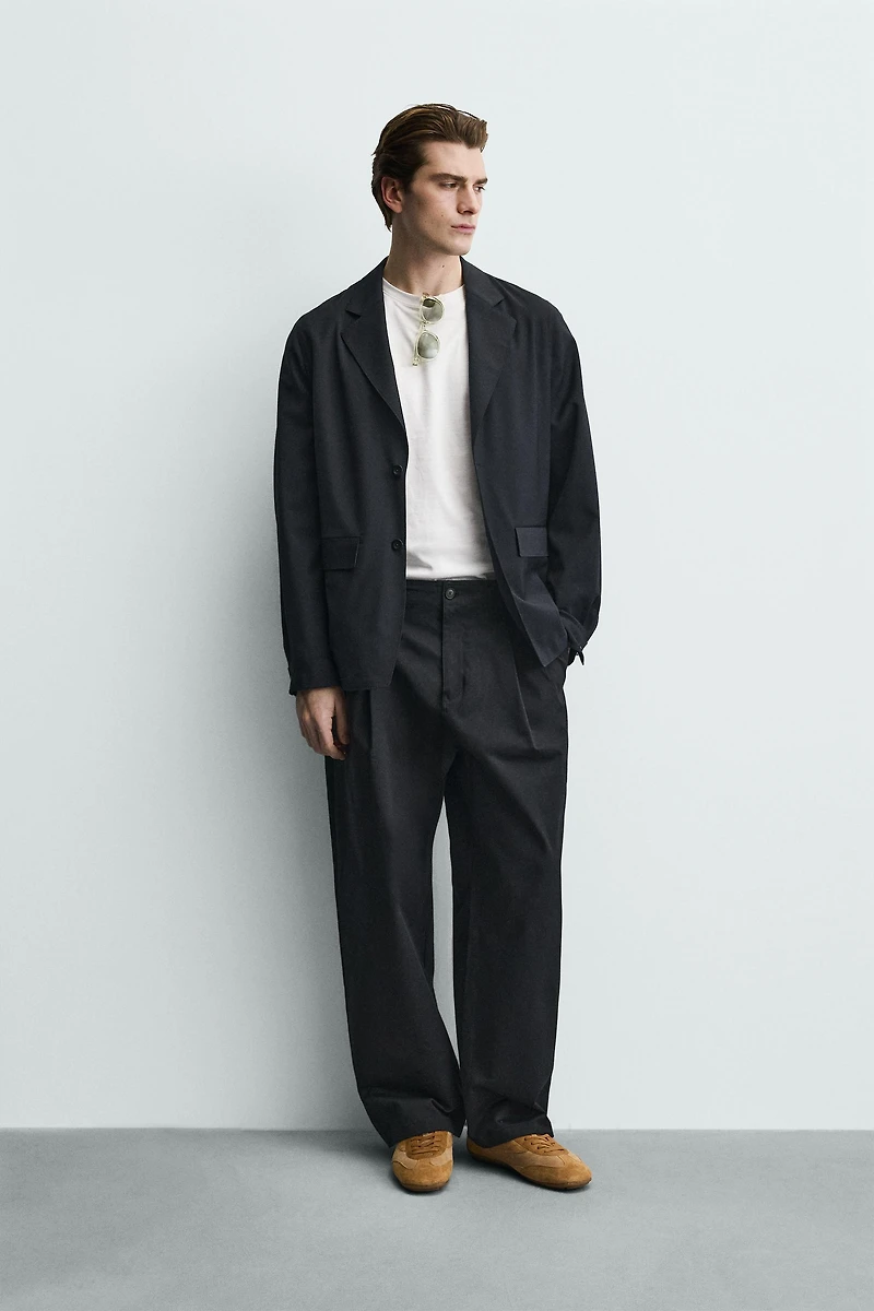 RELAXED FIT WOOL BLEND BLAZER
