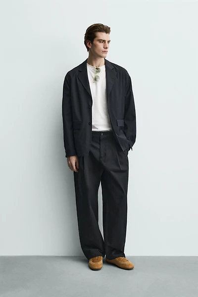 RELAXED FIT WOOL BLEND BLAZER