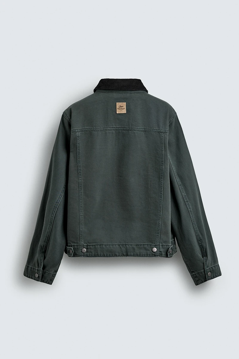 WASHED JACKET WITH COMBINATION COLLAR