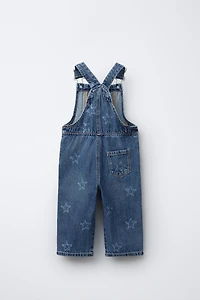 SALOPETTE LONGUE EN DENIM ÉTOILES BRODÉES