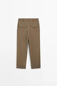 100% Wool Melange Suit Pants