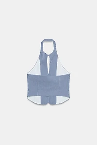 GINGHAM HALTER TOP