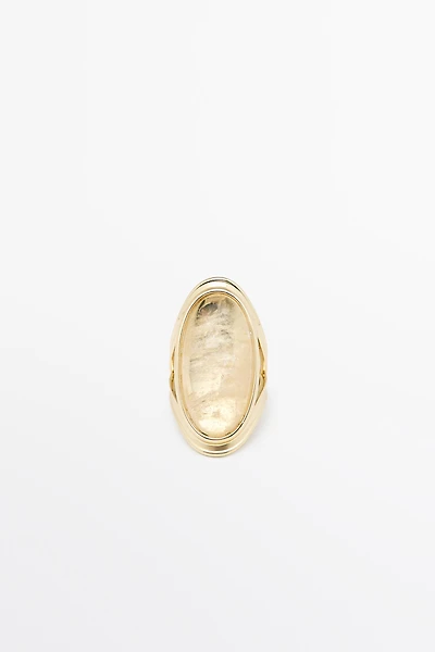 Bague ovale pierre de quartz