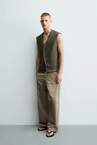 RELAXED FIT TEXTURED VEST