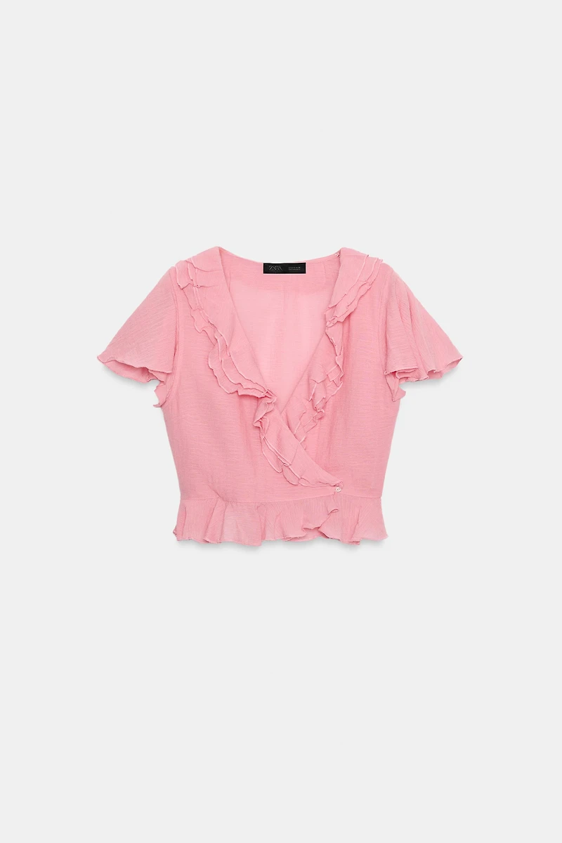 RUFFLED WRAP TOP