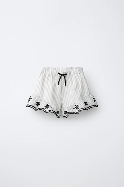 EMBROIDERED STRIPED SHORTS