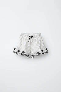 EMBROIDERED STRIPED SHORTS
