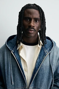 VESTE DÉLAVÉE À CAPUCHE