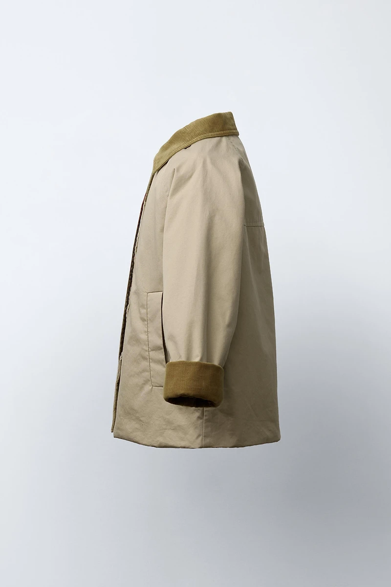 CORDUROY COLLAR TRENCH COAT