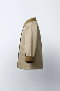 CORDUROY COLLAR TRENCH COAT